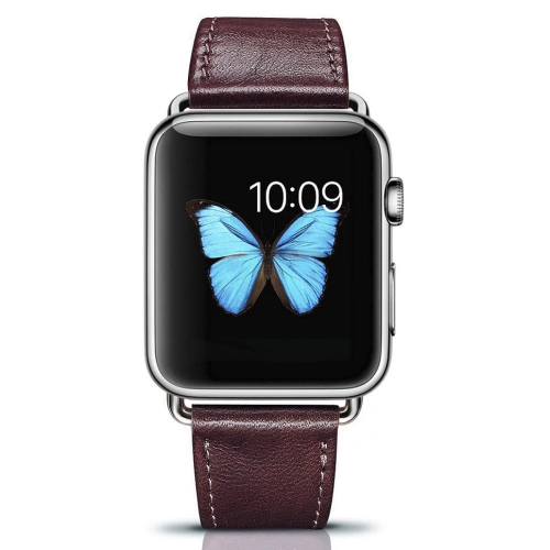 Kup Pasek iCarer din piele vintage Apple Watch 4/5/6/7/8/9/SE/10 40/41/42mm bordou - ICR320 - {ean13} - Sklep Home Screen