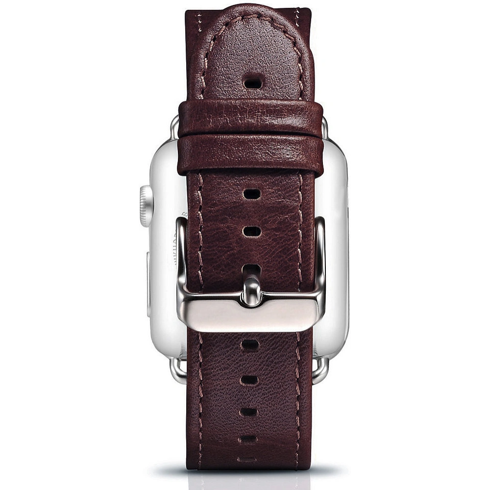 Pasek iCarer Leather Vintage Apple Watch 4/5/6/7/8/9/SE/10 40/41/42mm bordowy