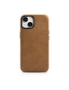 Husă iCarer Oil Wax Premium Leather MagSafe Apple iPhone 14 maro deschis