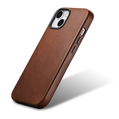 Kup Etui iCarer Oil Wax Premium Leather MagSafe Apple iPhone 14 brązowy - ICR325 - {ean13} - Sklep Home Screen