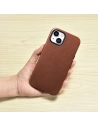 Kup Etui iCarer Oil Wax Premium Leather MagSafe Apple iPhone 14 brązowy - ICR325 - {ean13} - Sklep Home Screen