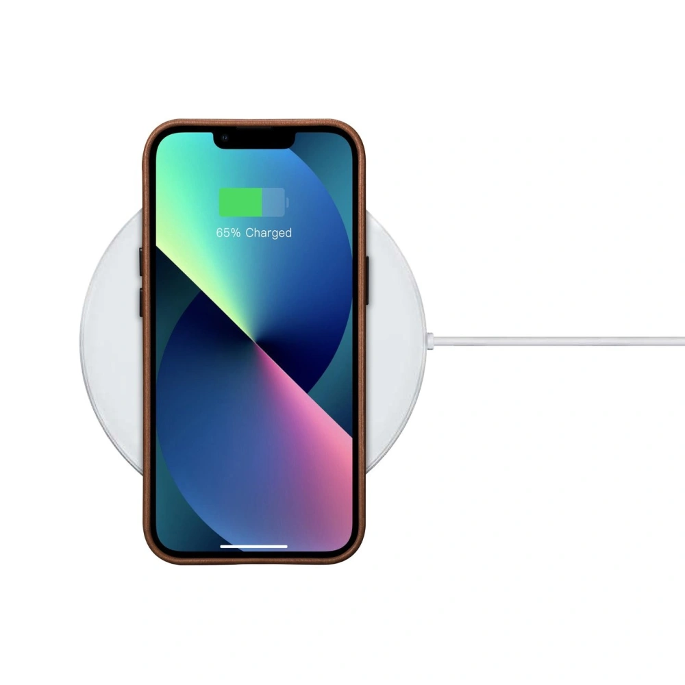 Etui iCarer Oil Wax Premium Leather MagSafe Apple iPhone 14 brązowy