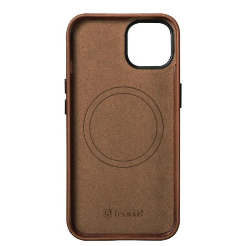 Kup Etui iCarer Oil Wax Premium Leather MagSafe Apple iPhone 14 brązowy - ICR325 - {ean13} - Sklep Home Screen