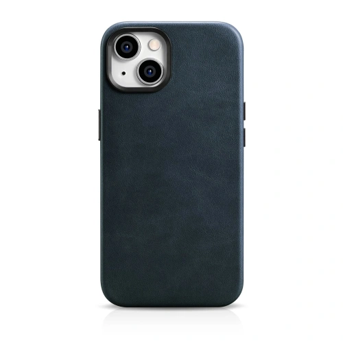 Kup Husă iCarer Oil Wax Premium Leather MagSafe Apple iPhone 14 albastru închis - ICR326 - {ean13} - Sklep Home Screen