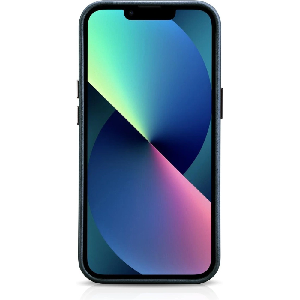 Etui iCarer Oil Wax Premium Leather MagSafe Apple iPhone 14 ciemnoniebieski