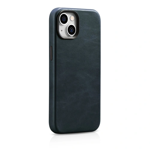 Kup Husă iCarer Oil Wax Premium Leather MagSafe Apple iPhone 14 albastru închis - ICR326 - {ean13} - Sklep Home Screen
