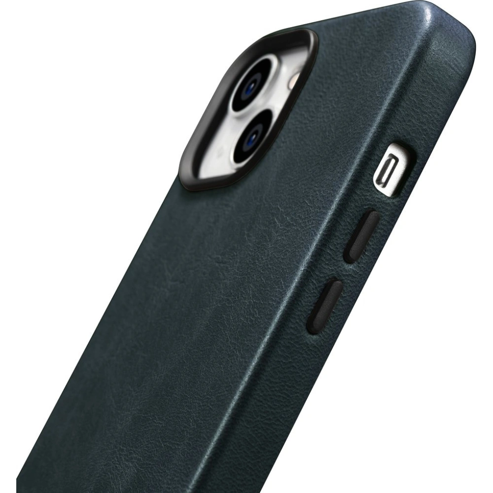 Etui iCarer Oil Wax Premium Leather MagSafe Apple iPhone 14 ciemnoniebieski