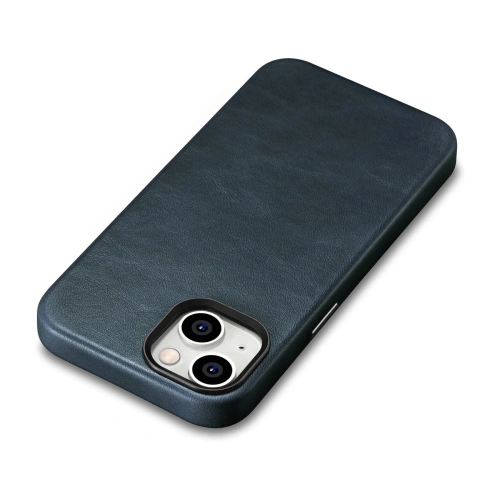 Kup Husă iCarer Oil Wax Premium Leather MagSafe Apple iPhone 14 albastru închis - ICR326 - {ean13} - Sklep Home Screen