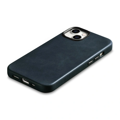 Kup Husă iCarer Oil Wax Premium Leather MagSafe Apple iPhone 14 albastru închis - ICR326 - {ean13} - Sklep Home Screen