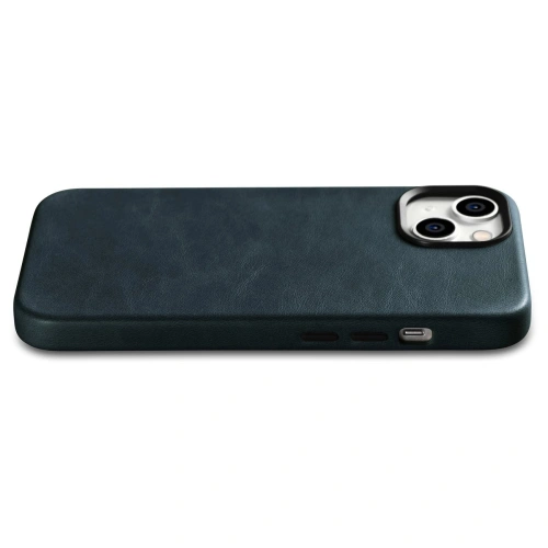 Kup Case iCarer Öl Wachs Premium Leder MagSafe Apple iPhone 14 dunkelblau - ICR326 - {ean13} - Sklep Home Screen