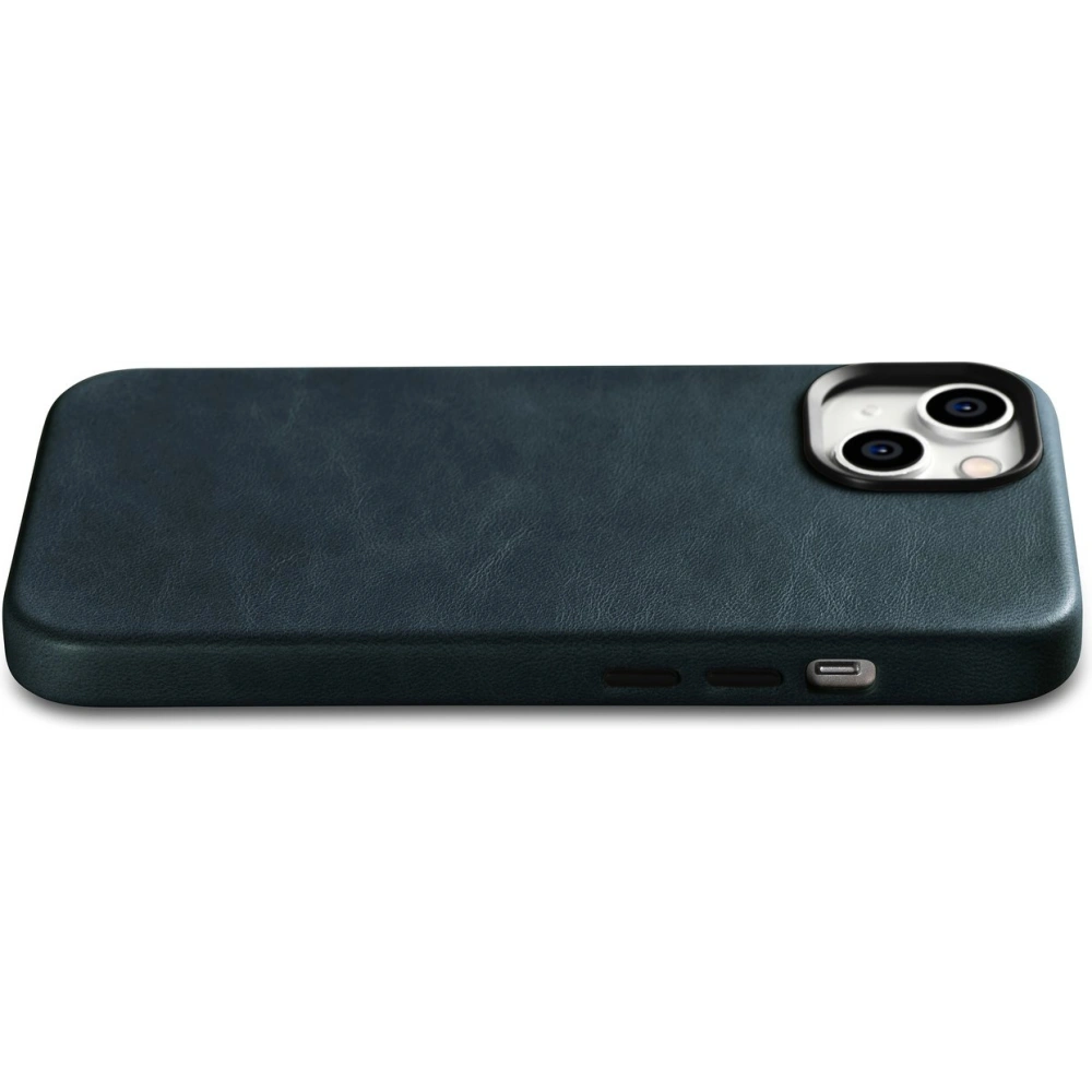 Etui iCarer Oil Wax Premium Leather MagSafe Apple iPhone 14 ciemnoniebieski