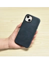 Kup Husă iCarer Oil Wax Premium Leather MagSafe Apple iPhone 14 albastru închis - ICR326 - {ean13} - Sklep Home Screen
