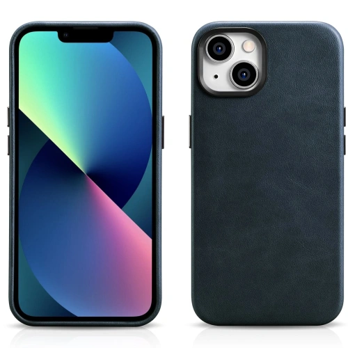 Kup Husă iCarer Oil Wax Premium Leather MagSafe Apple iPhone 14 albastru închis - ICR326 - {ean13} - Sklep Home Screen