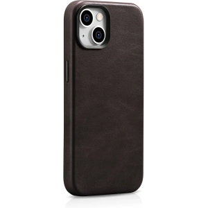 Kup Etui iCarer Oil Wax Premium Leather MagSafe Apple iPhone 14 tmavě hnědá - ICR327 - {ean13} - Sklep Home Screen