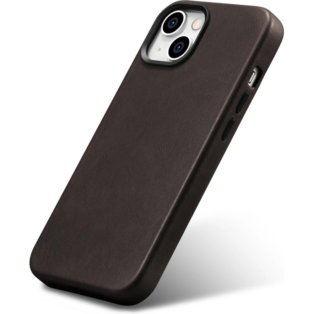 Etui iCarer Oil Wax Premium Leather MagSafe Apple iPhone 14 ciemnobrązowy
