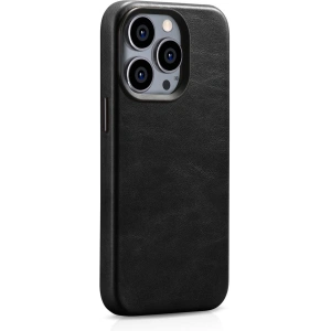 Kup Husă din piele premium cu ceară de ulei iCarer MagSafe pentru Apple iPhone 14 Pro negru - ICR328 - {ean13} - Sklep Home Screen