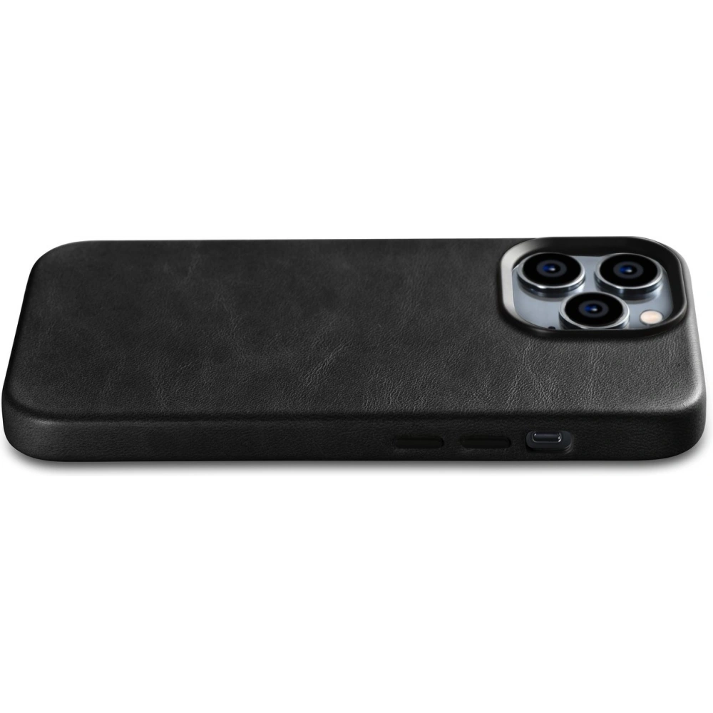 Etui iCarer Oil Wax Premium Leather MagSafe Apple iPhone 14 Pro czarny