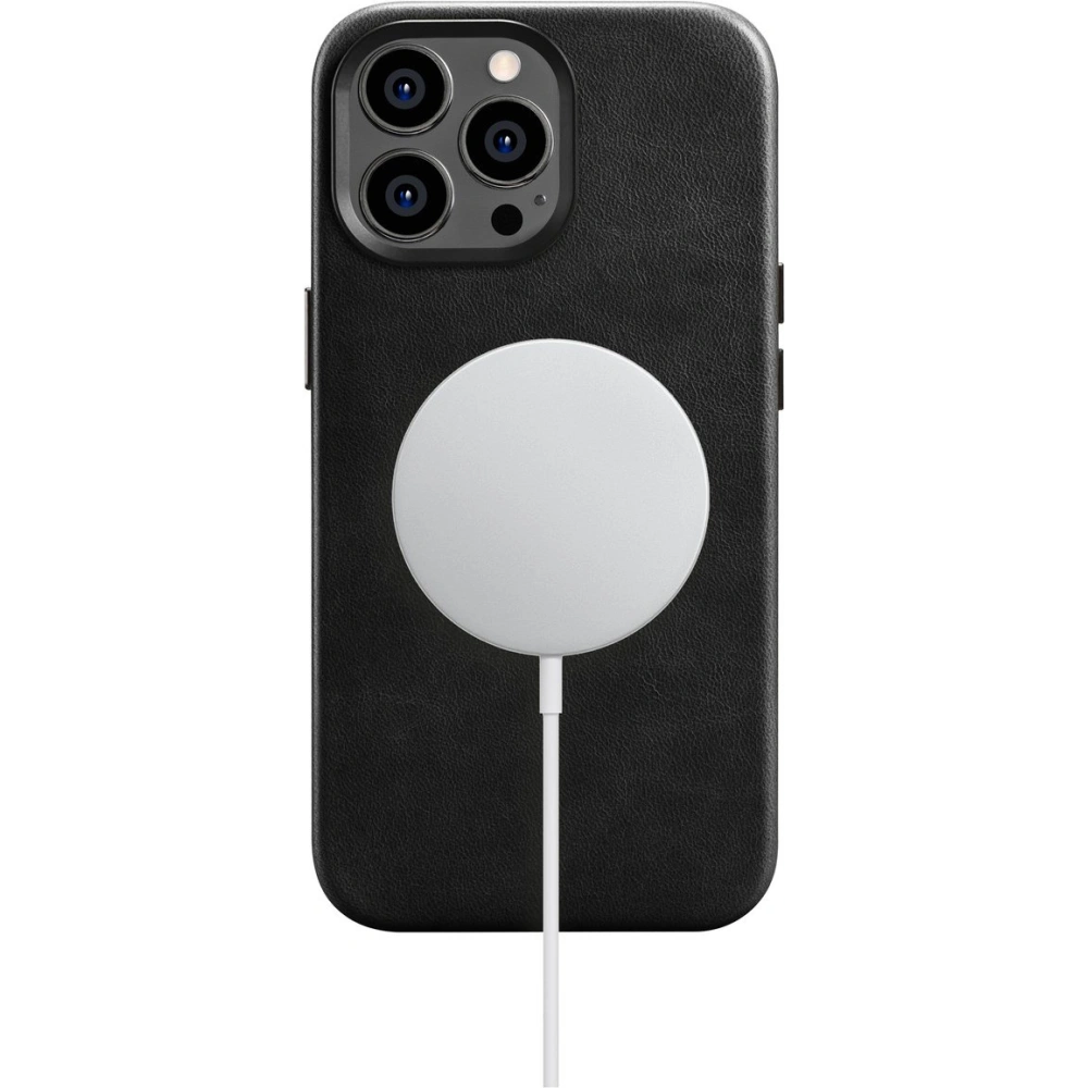 Etui iCarer Oil Wax Premium Leather MagSafe Apple iPhone 14 Pro czarny