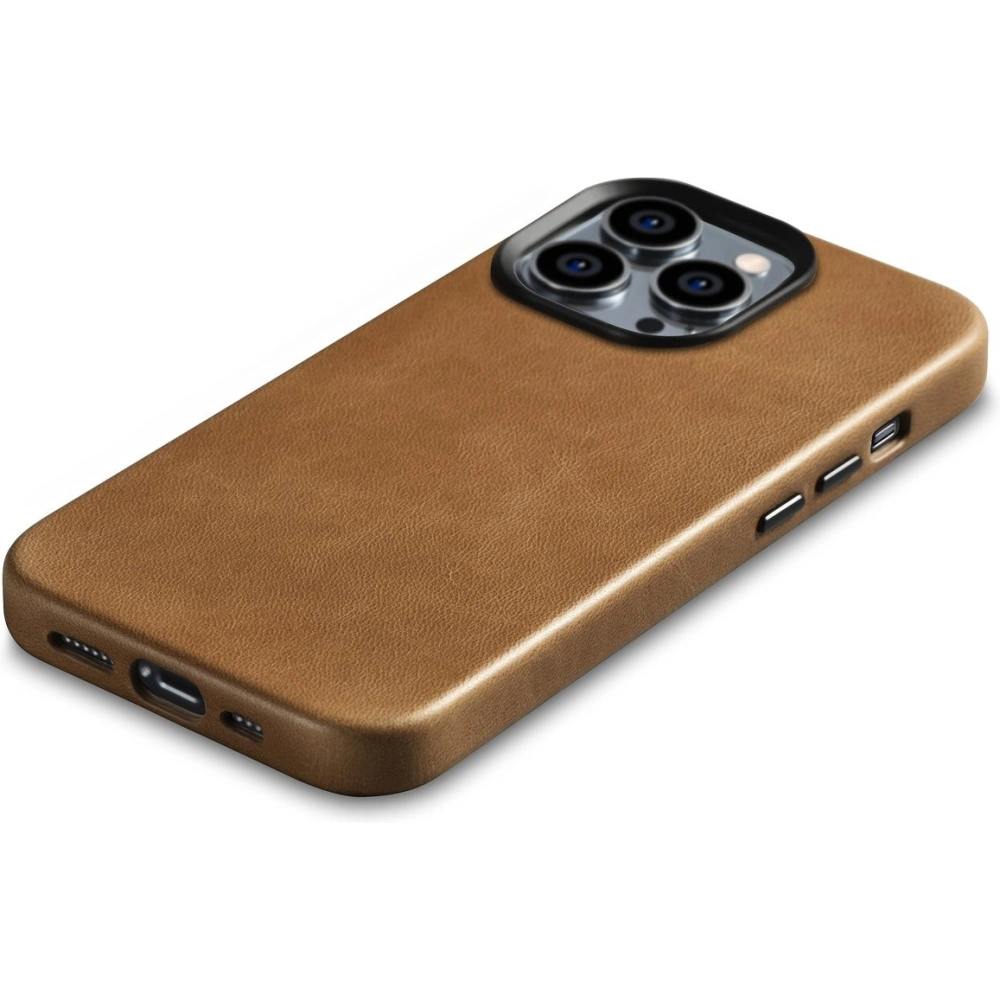 Etui iCarer Oil Wax Premium Leather MagSafe Apple iPhone 14 Pro jasnobrązowy