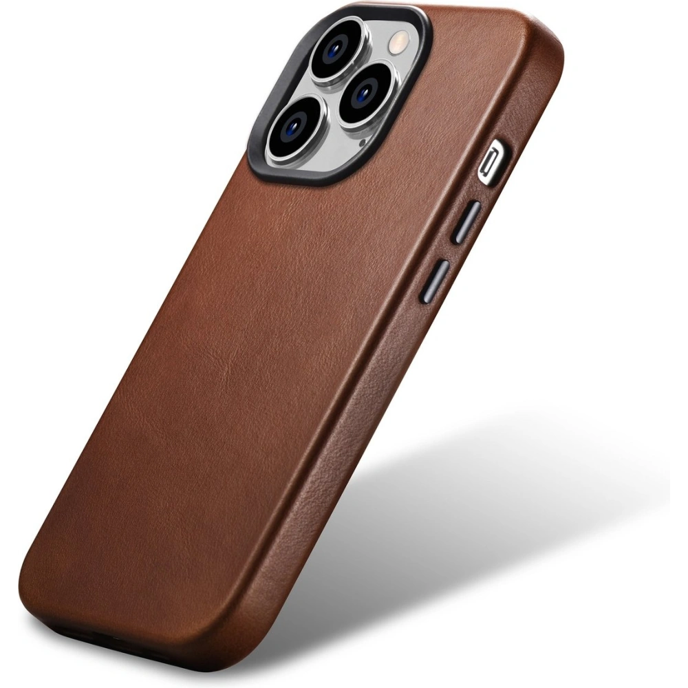 Etui iCarer Oil Wax Premium Leather MagSafe Apple iPhone 14 Pro brązowy
