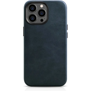 Kup Etui iCarer Oil Wax Premium Leather MagSafe Apple iPhone 14 Pro tmavě modrá - ICR331 - {ean13} - Sklep Home Screen