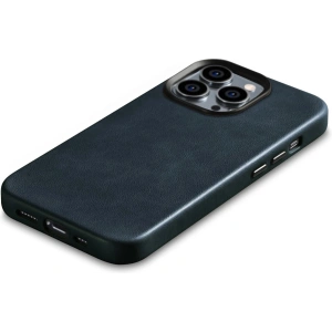 Kup Etui iCarer Oil Wax Premium Leather MagSafe Apple iPhone 14 Pro ciemnoniebieski - ICR331 - {ean13} - Sklep Home Screen