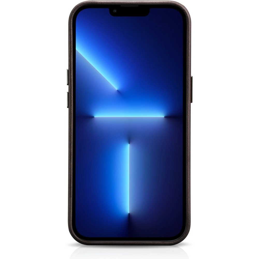 Etui iCarer Oil Wax Premium Leather MagSafe Apple iPhone 14 Pro ciemnobrązowy