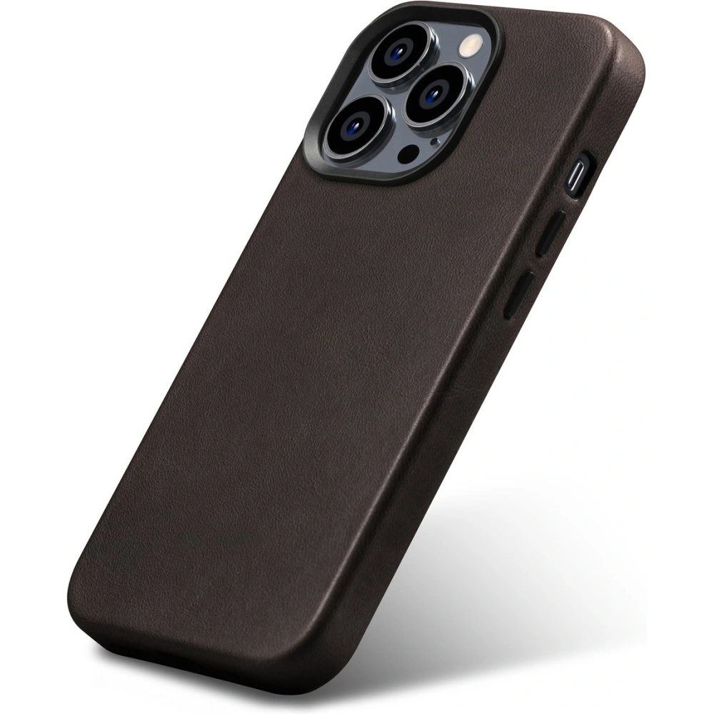 Etui iCarer Oil Wax Premium Leather MagSafe Apple iPhone 14 Pro ciemnobrązowy