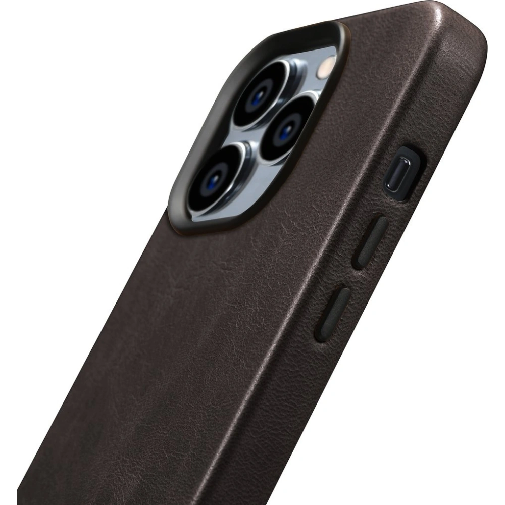 Etui iCarer Oil Wax Premium Leather MagSafe Apple iPhone 14 Pro ciemnobrązowy