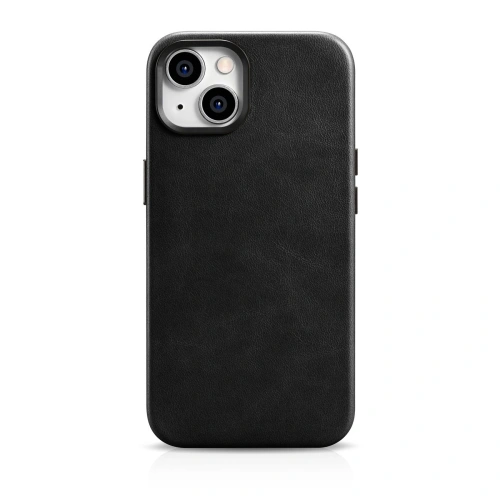 Kup Case iCarer Öl Wachs Premium Leder MagSafe Apple iPhone 14 Plus / 15 Plus schwarz - ICR333 - {ean13} - Sklep Home Screen