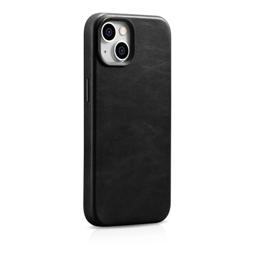 Kup Carcasă iCarer Oil Wax Premium Leather MagSafe Apple iPhone 14 Plus / 15 Plus negru - ICR333 - {ean13} - Sklep Home Screen