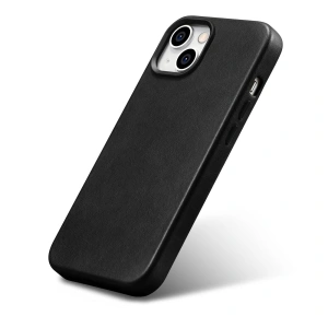 Kup Carcasă iCarer Oil Wax Premium Leather MagSafe Apple iPhone 14 Plus / 15 Plus negru - ICR333 - {ean13} - Sklep Home Screen