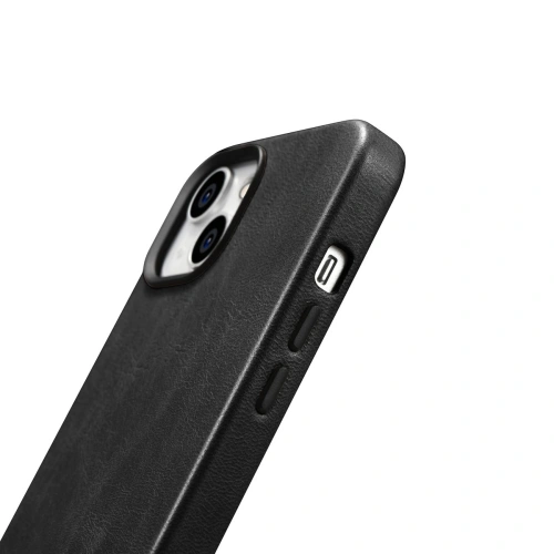 Kup Case iCarer Öl Wachs Premium Leder MagSafe Apple iPhone 14 Plus / 15 Plus schwarz - ICR333 - {ean13} - Sklep Home Screen