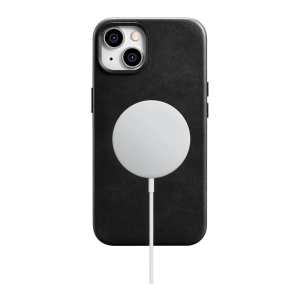 Kup Etui iCarer Oil Wax Premium Leather MagSafe Apple iPhone 14 Plus / 15 Plus černé - ICR333 - {ean13} - Sklep Home Screen
