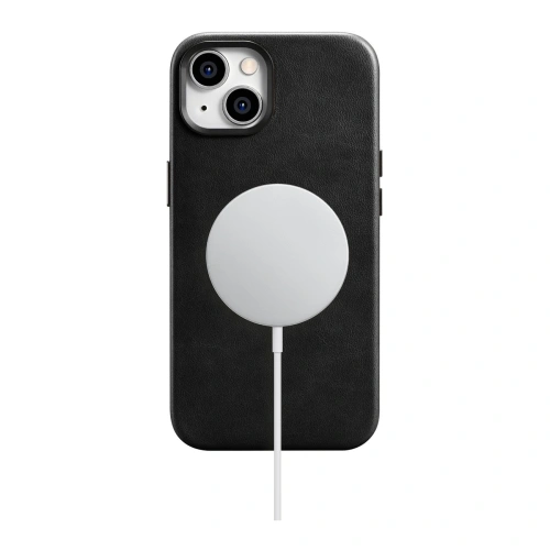 Kup Case iCarer Öl Wachs Premium Leder MagSafe Apple iPhone 14 Plus / 15 Plus schwarz - ICR333 - {ean13} - Sklep Home Screen