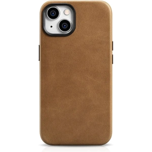 Kup Etui iCarer Oil Wax Premium Leather MagSafe Apple iPhone 14 Plus / 15 Plus jasně hnědý - ICR334 - {ean13} - Sklep Home Screen