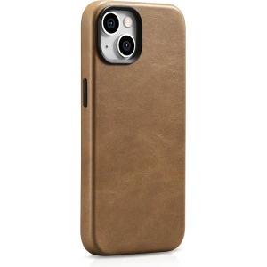 Kup Etui iCarer Oil Wax Premium Leather MagSafe Apple iPhone 14 Plus / 15 Plus jasně hnědý - ICR334 - {ean13} - Sklep Home Screen