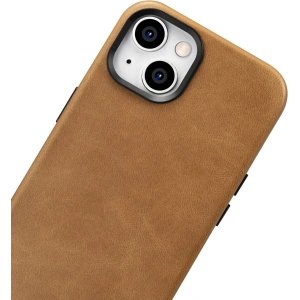 Kup Etui iCarer Oil Wax Premium Leather MagSafe Apple iPhone 14 Plus / 15 Plus jasně hnědý - ICR334 - {ean13} - Sklep Home Screen
