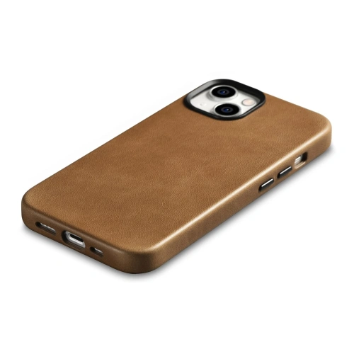 Kup Carcasa din piele premium cu ceară de ulei iCarer MagSafe pentru Apple iPhone 14 Plus / 15 Plus maro deschis - ICR334 - {ean13} - Sklep Home Screen