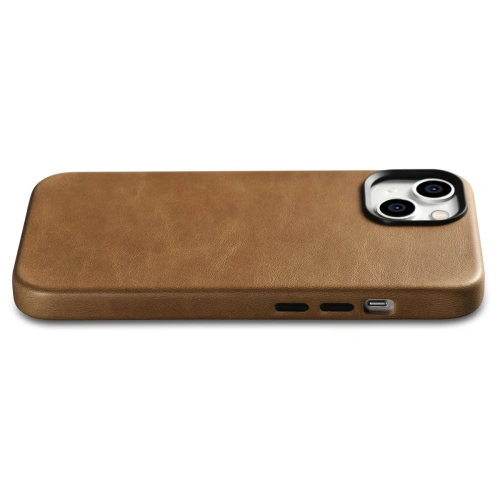 Kup Carcasa din piele premium cu ceară de ulei iCarer MagSafe pentru Apple iPhone 14 Plus / 15 Plus maro deschis - ICR334 - {ean13} - Sklep Home Screen