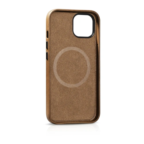 Kup Carcasa din piele premium cu ceară de ulei iCarer MagSafe pentru Apple iPhone 14 Plus / 15 Plus maro deschis - ICR334 - {ean13} - Sklep Home Screen
