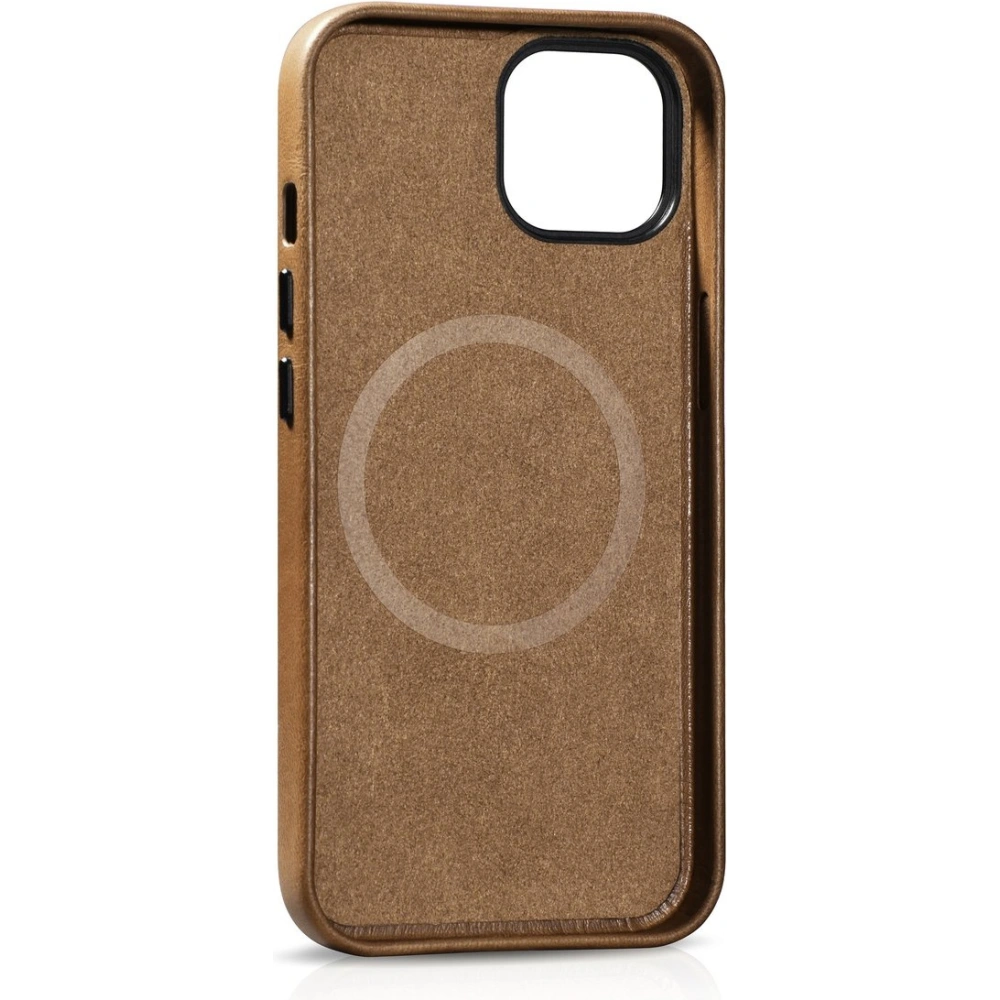 Etui iCarer Oil Wax Premium Leather MagSafe Apple iPhone 14 Plus / 15 Plus jasnobrązowy
