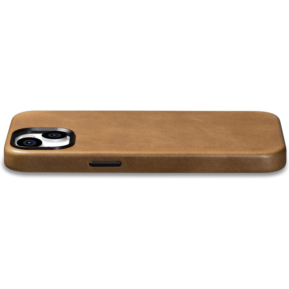 Etui iCarer Oil Wax Premium Leather MagSafe Apple iPhone 14 Plus / 15 Plus jasnobrązowy