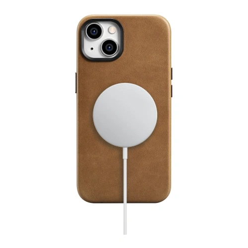 Kup Etui iCarer Oil Wax Premium Leather MagSafe Apple iPhone 14 Plus / 15 Plus jasnobrązowy - ICR334 - {ean13} - Sklep Home Screen