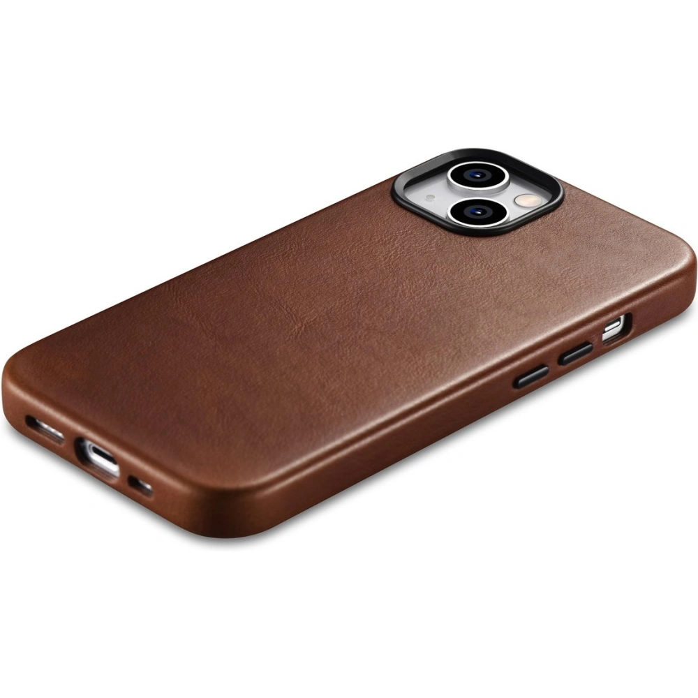 Etui iCarer Oil Wax Premium Leather MagSafe Apple iPhone 14 Plus / 15 Plus brązowy