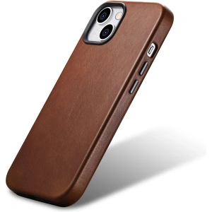Kup Etui iCarer Oil Wax Premium Leather MagSafe Apple iPhone 14 Plus / 15 Plus hnědé - ICR335 - {ean13} - Sklep Home Screen