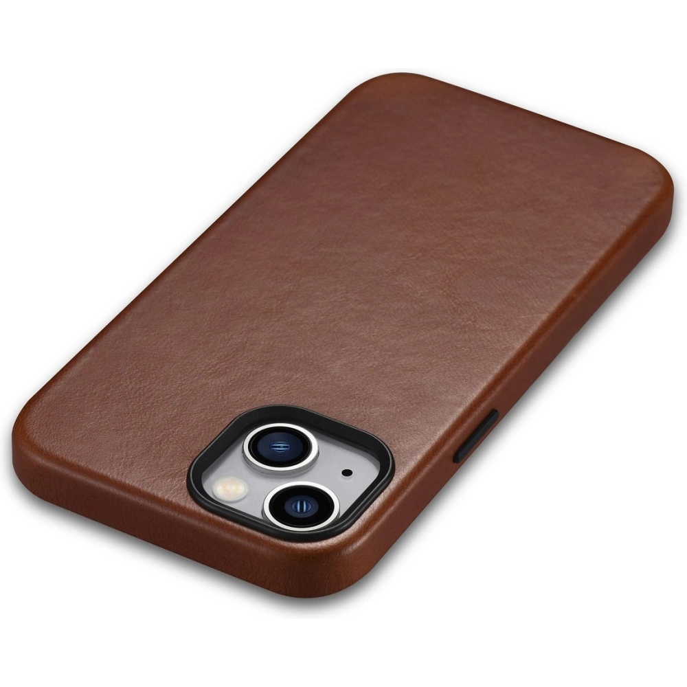 Etui iCarer Oil Wax Premium Leather MagSafe Apple iPhone 14 Plus / 15 Plus brązowy