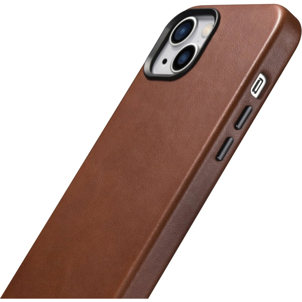 Etui iCarer Oil Wax Premium Leather MagSafe Apple iPhone 14 Plus / 15 Plus brązowy