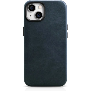 Kup Etui iCarer Olejový vosk Prémiová kůže MagSafe Apple iPhone 14 Plus / 15 Plus tmavě modrá - ICR336 - {ean13} - Sklep Home Screen