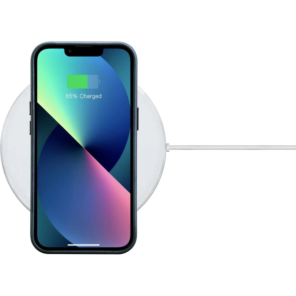 Etui iCarer Oil Wax Premium Leather MagSafe Apple iPhone 14 Plus / 15 Plus ciemnoniebieski